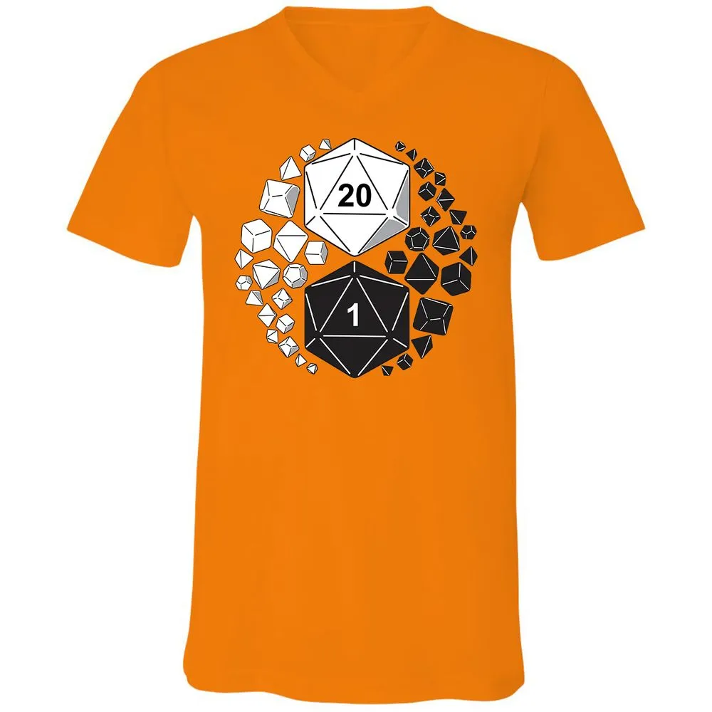 Gaming Yin Yang Unisex V-Neck T-Shirt - Orange - 11