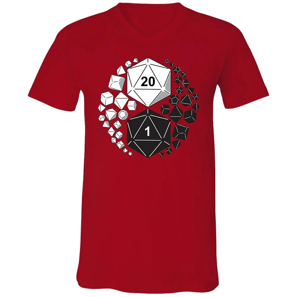 Gaming Yin Yang Unisex V-Neck T-Shirt - Red - 3