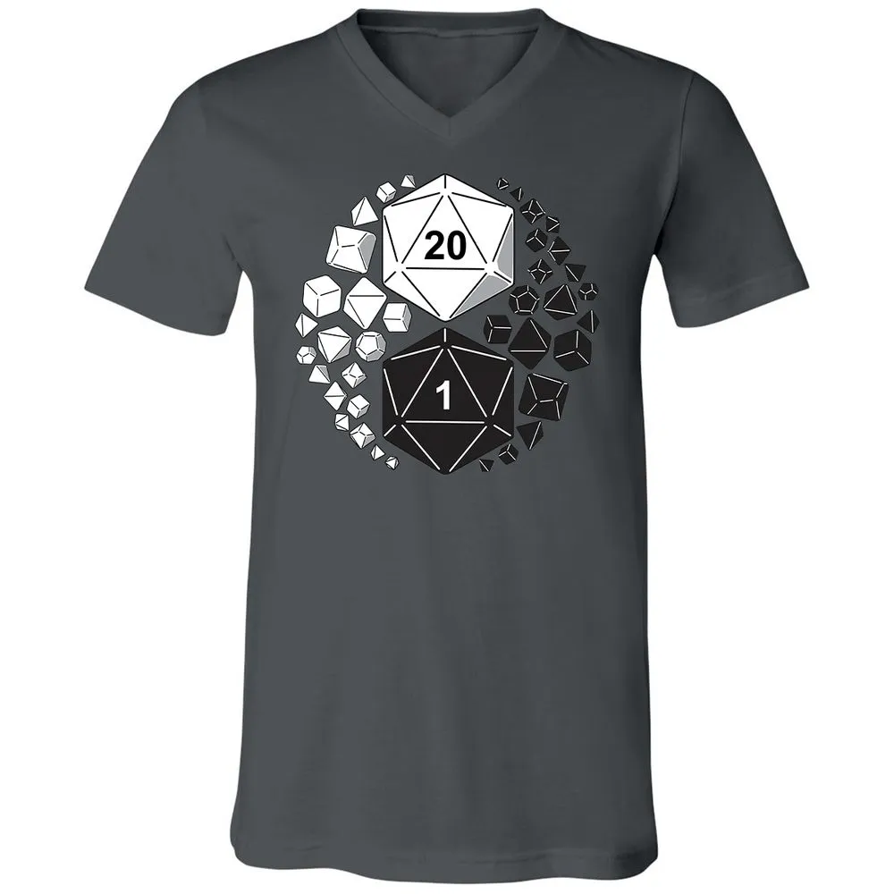 Gaming Yin Yang Unisex V-Neck T-Shirt - Asphalt - 12