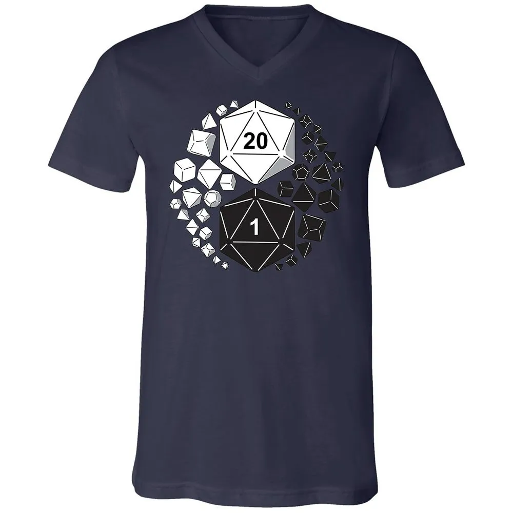 Gaming Yin Yang Unisex V-Neck T-Shirt - Navy - 2