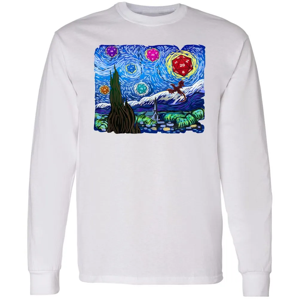Dragon Starry Night Long Sleeve T-Shirt - White - 5