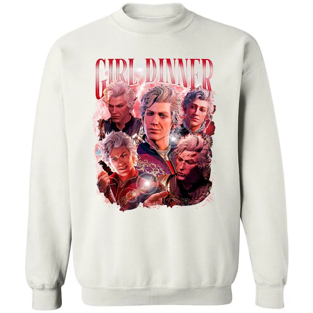 Astarion Girl Dinner Classic Unisex Sweatshirt - White - 12