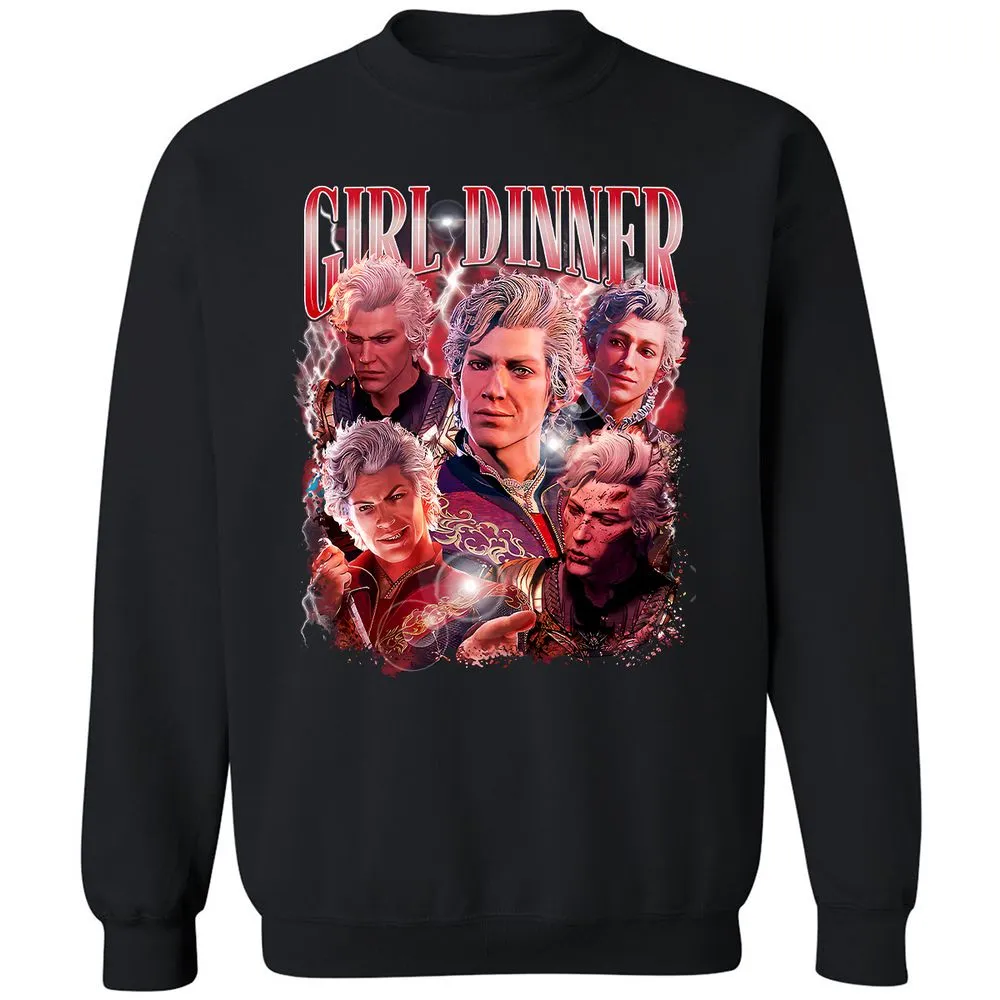 Astarion Girl Dinner Classic Unisex Sweatshirt - Black - 1