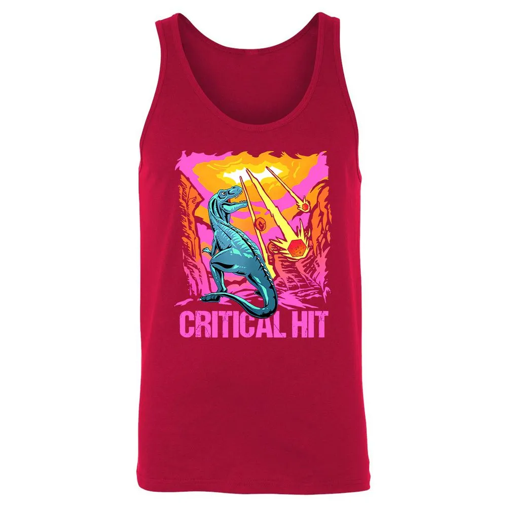 Dinosaur Critical Hit Unisex Jersey Tank - Red - 11