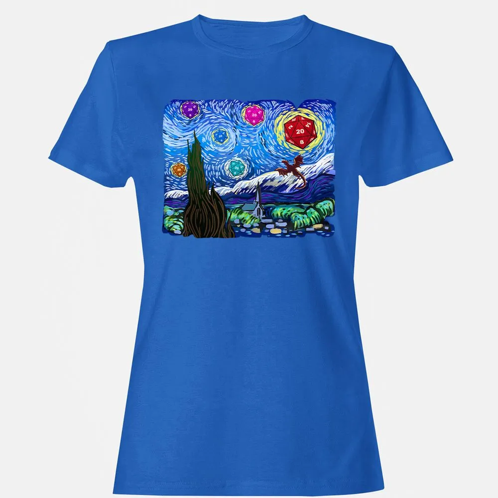 Dragon Starry Night Women's T-Shirt - Royal - 14