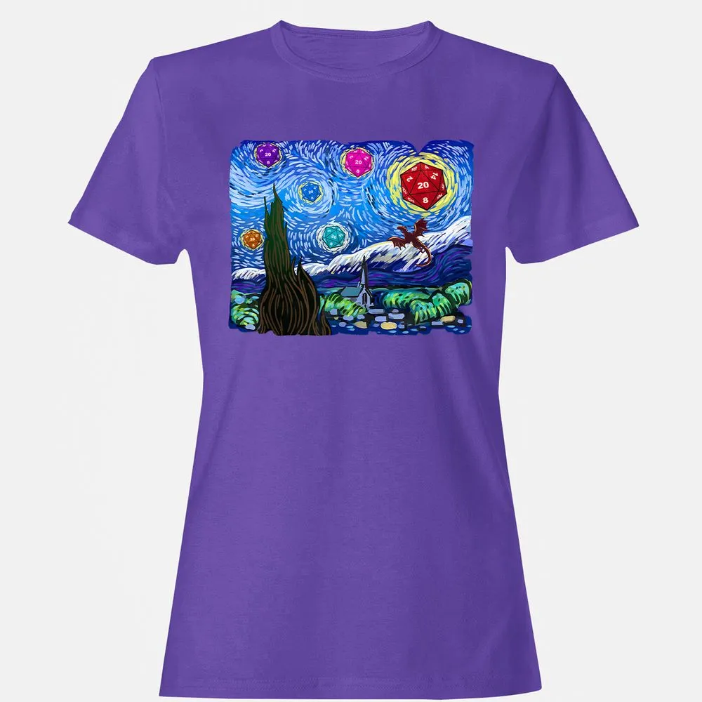 Dragon Starry Night Women's T-Shirt - Purple - 12