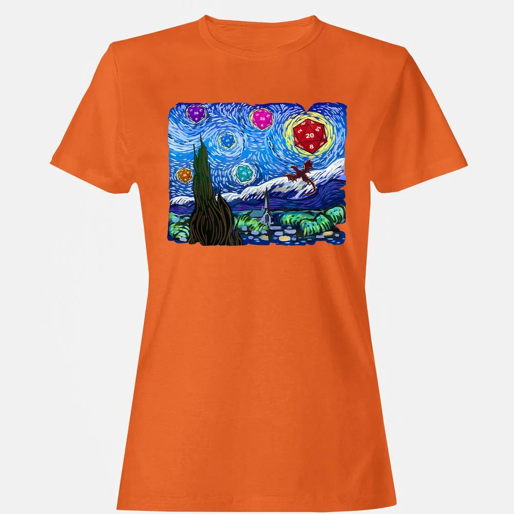 Dragon Starry Night Women's T-Shirt - Orange - 11