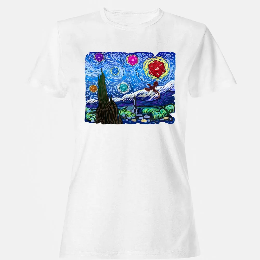 Dragon Starry Night Women's T-Shirt - White - 16
