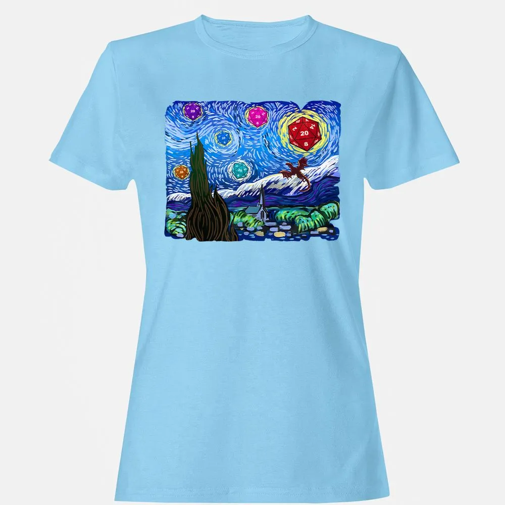 Dragon Starry Night Women's T-Shirt - Light Blue - 8