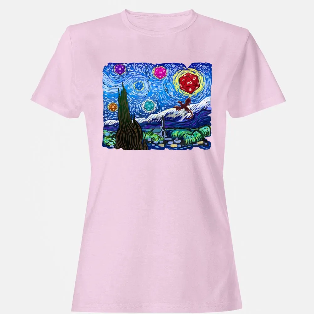 Dragon Starry Night Women's T-Shirt - Light Pink - 9