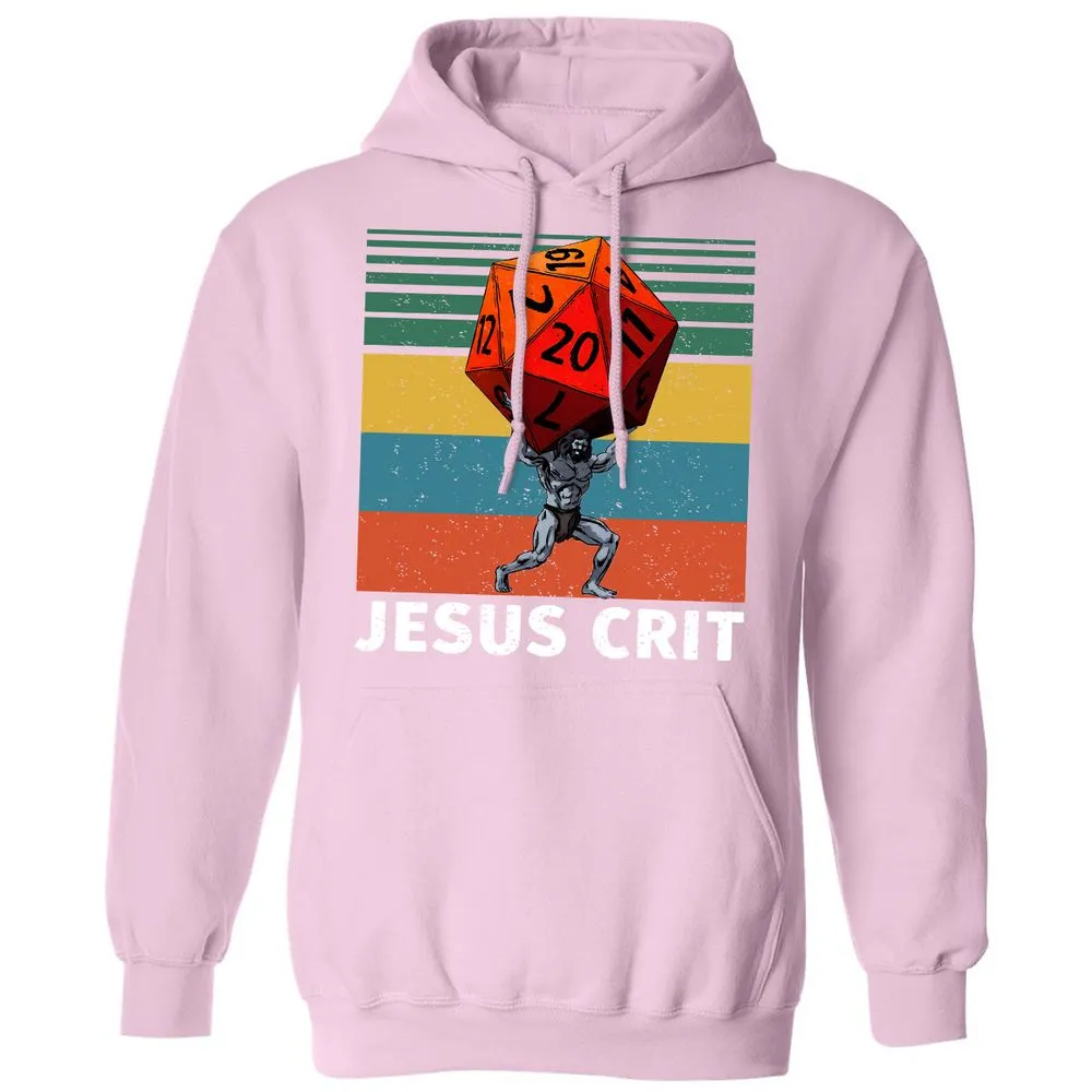 Jesus Crit Classic Unisex Hoodie - Light Pink - 3