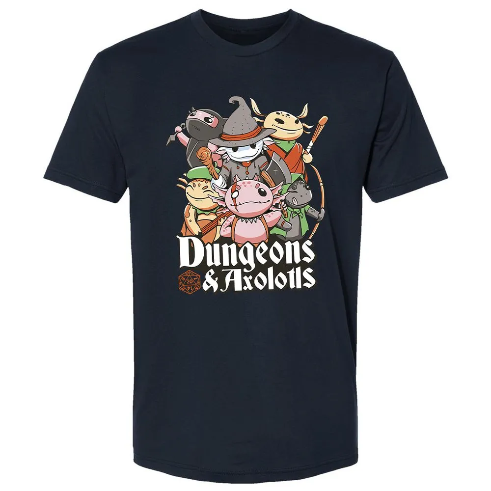 Dungeons And Axolotls Premium Unisex T-Shirt - Midnight Navy - 2