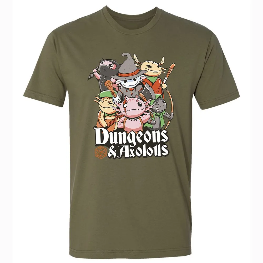 Dungeons And Axolotls Premium Unisex T-Shirt - Military Green - 5