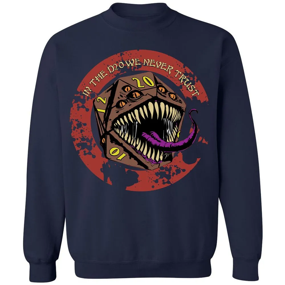 In The D20 We Never Trust Classic Unisex Sweatshirt - Navy - 2