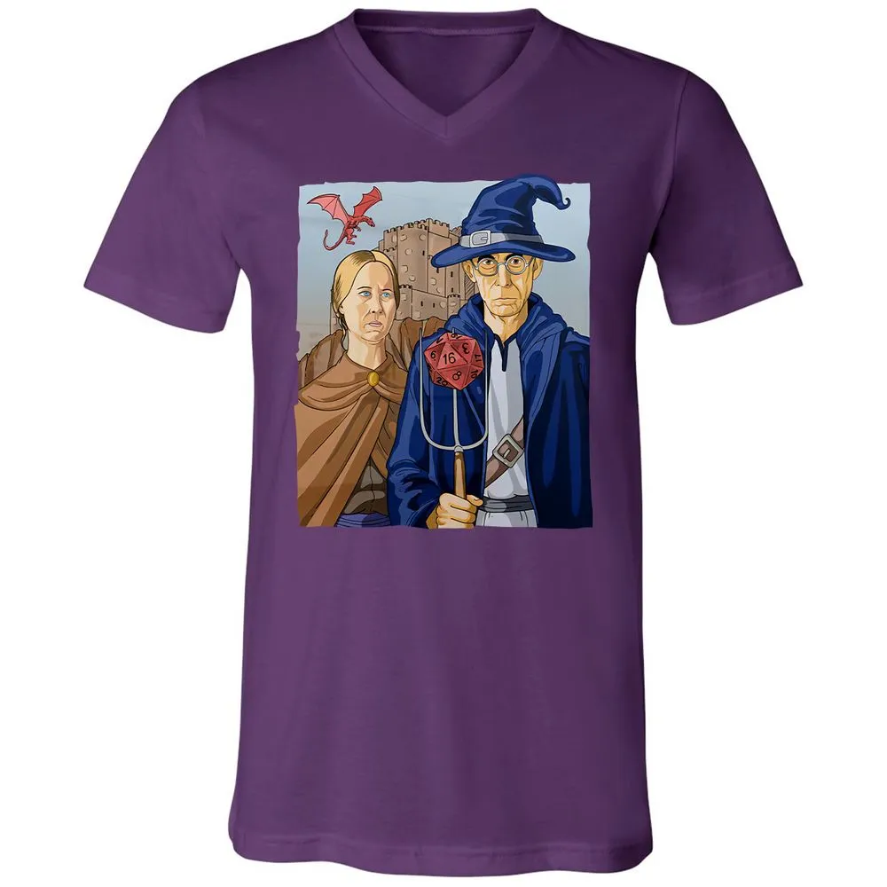 DnD Gothic Unisex V-Neck T-Shirt - Team Purple - 9