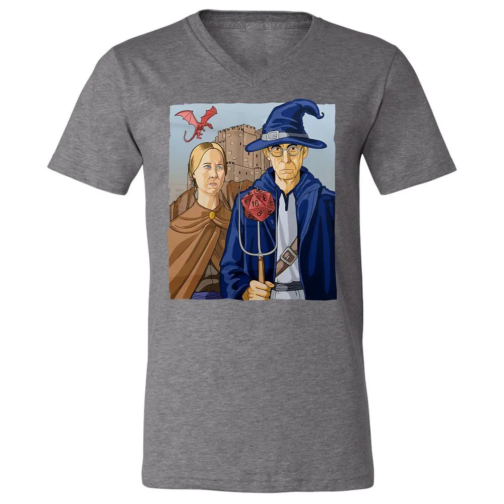 DnD Gothic Unisex V-Neck T-Shirt - Deep Heather - 13