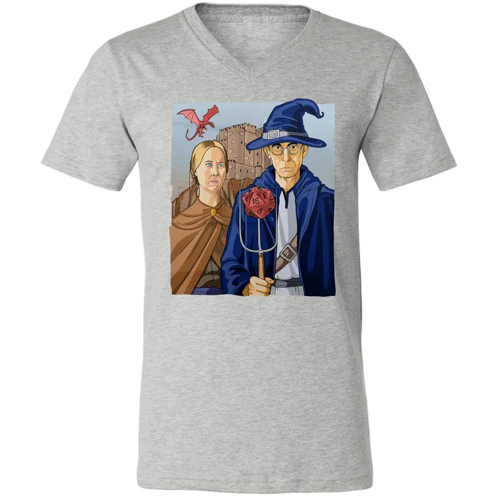 DnD Gothic Unisex V-Neck T-Shirt - Athletic Heather - 7