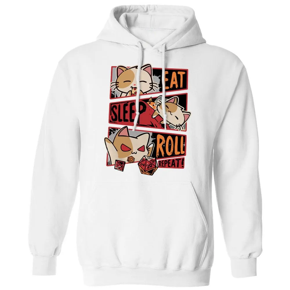 Eat Sleep Roll Repeat Classic Unisex Hoodie - White - 11