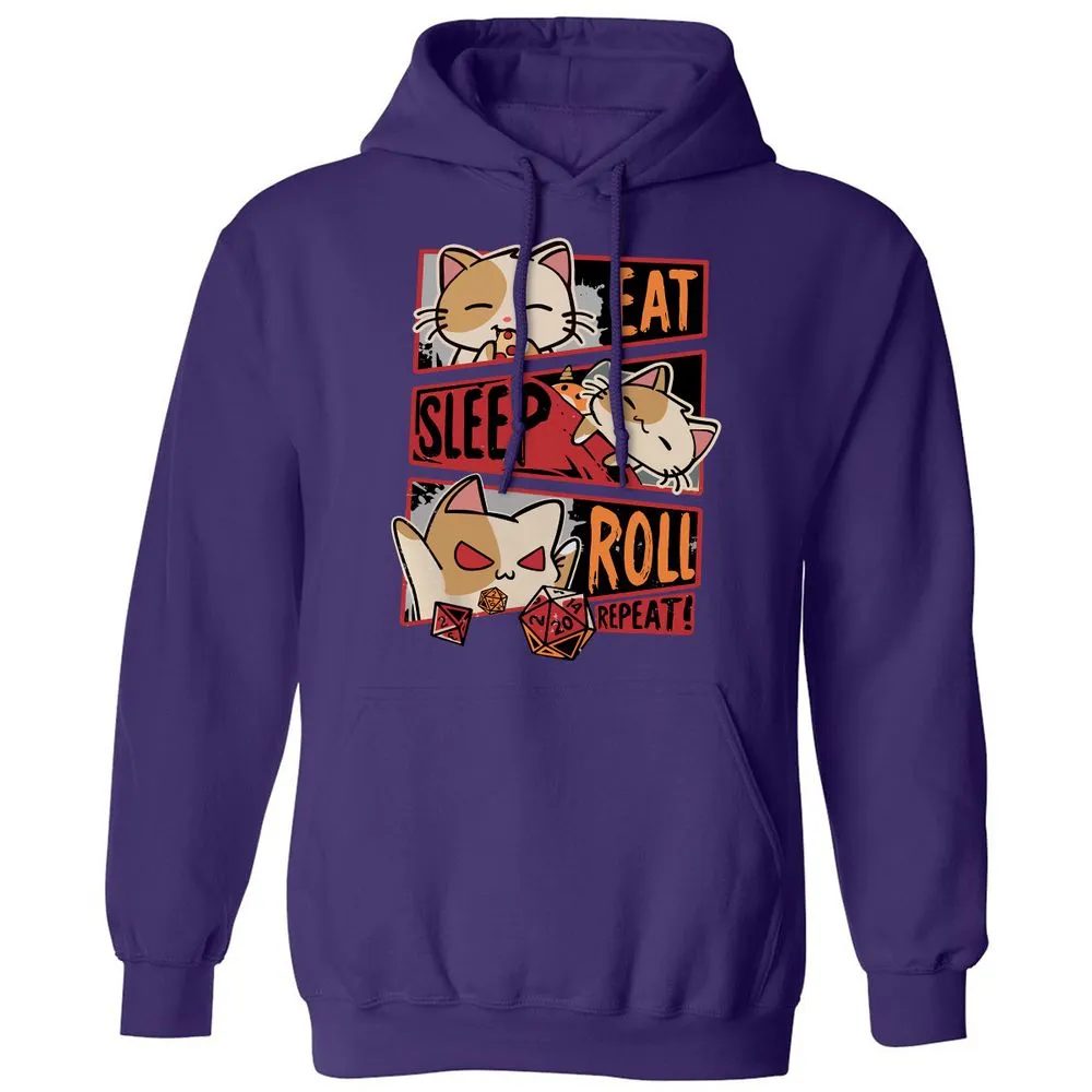 Eat Sleep Roll Repeat Classic Unisex Hoodie - Purple - 6