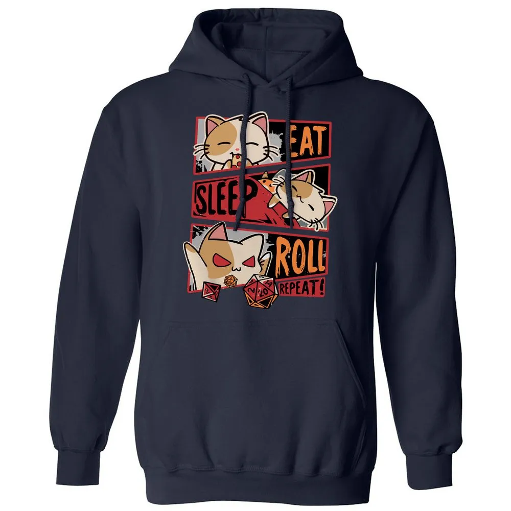 Eat Sleep Roll Repeat Classic Unisex Hoodie - Navy - 2