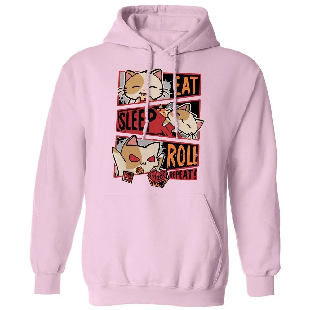 Eat Sleep Roll Repeat Classic Unisex Hoodie - Light Pink - 3