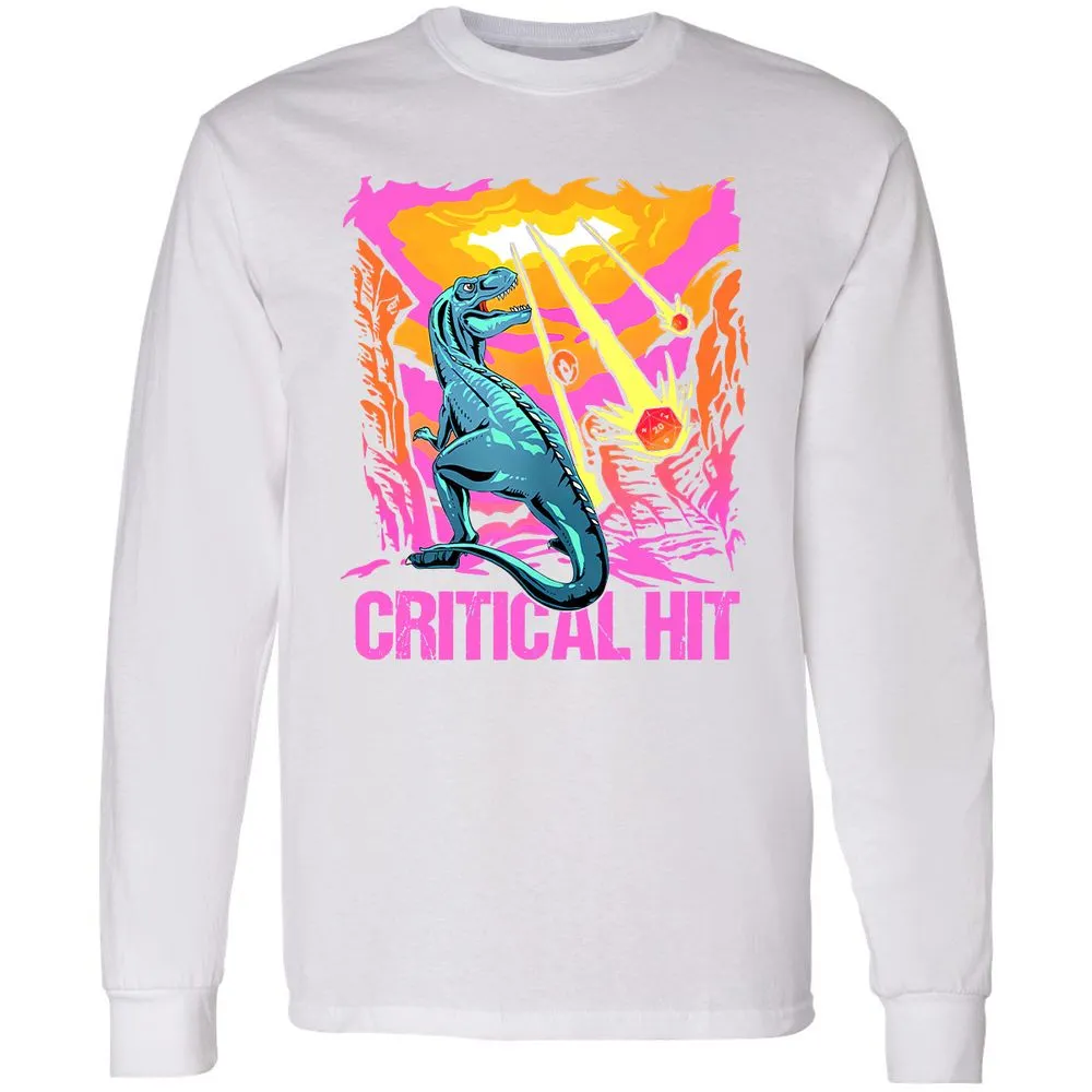 Dinosaur Critical Hit Long Sleeve T-Shirt - White - 5