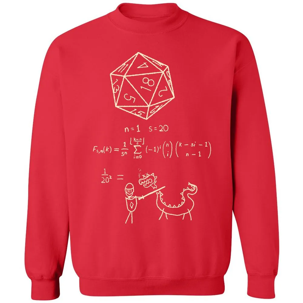 Science Of20 Sided Dice Classic Unisex Sweatshirt - Red - 5