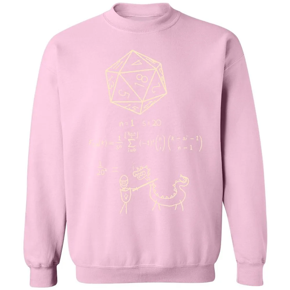 Science Of20 Sided Dice Classic Unisex Sweatshirt - Light Pink - 3