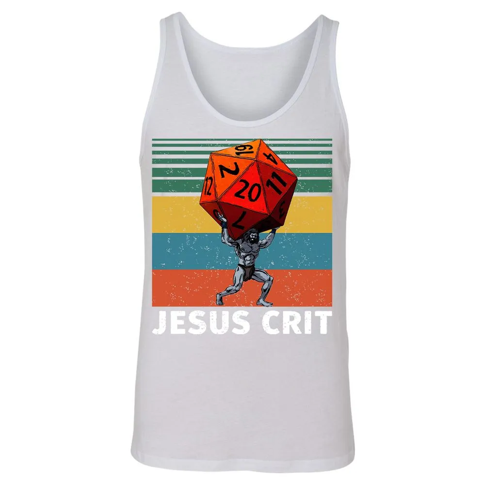 Jesus Crit Unisex Jersey Tank - White - 14