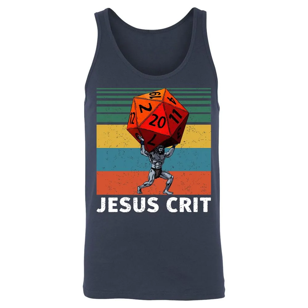 Jesus Crit Unisex Jersey Tank - Navy - 2