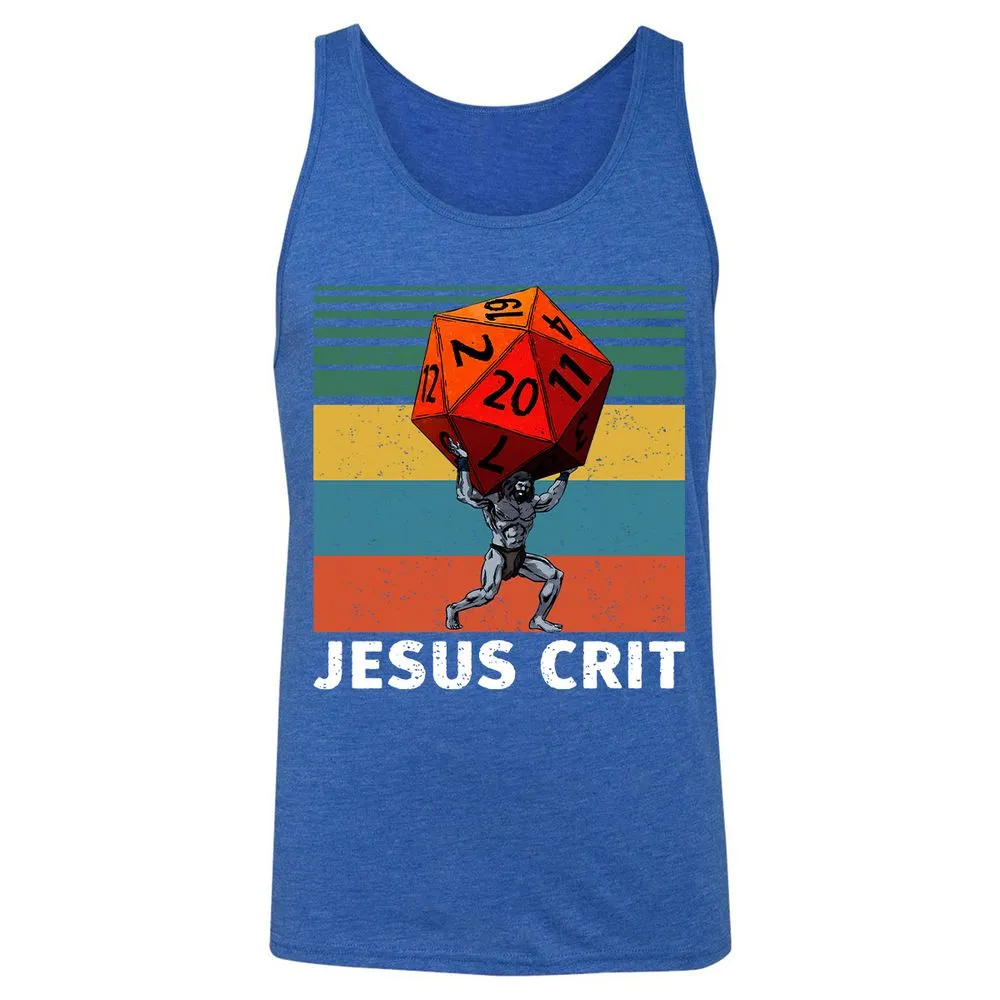 Jesus Crit Unisex Jersey Tank - True Royal Triblend - 12