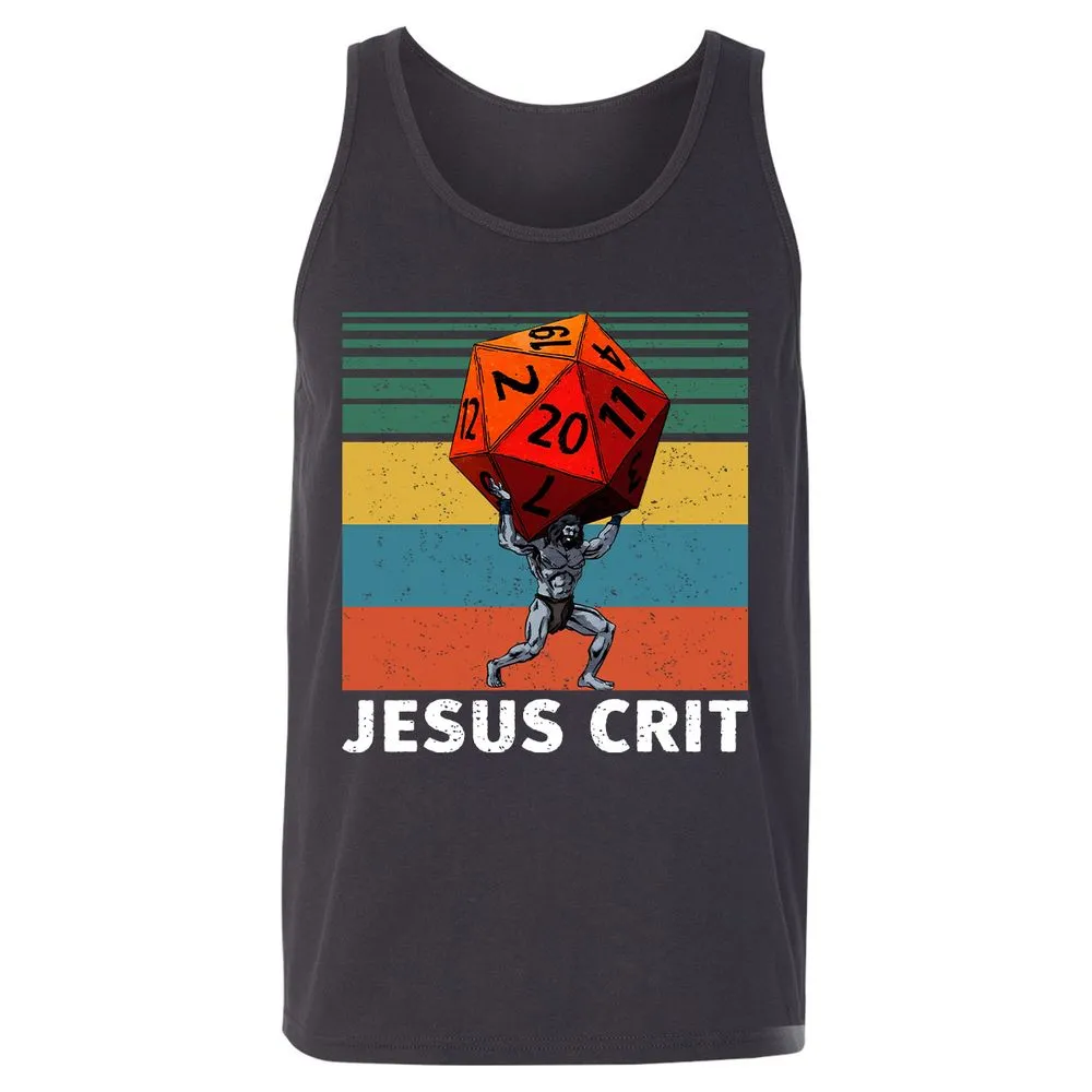 Jesus Crit Unisex Jersey Tank - Dark Grey - 7