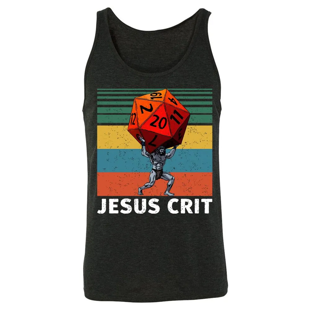 Jesus Crit Unisex Jersey Tank - Charcoal Black Triblend - 5