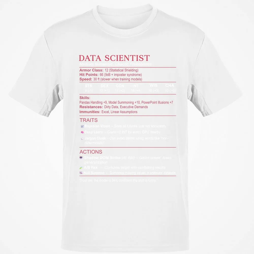 Data Scientist Stats Classic Unisex T-Shirt - White - 12