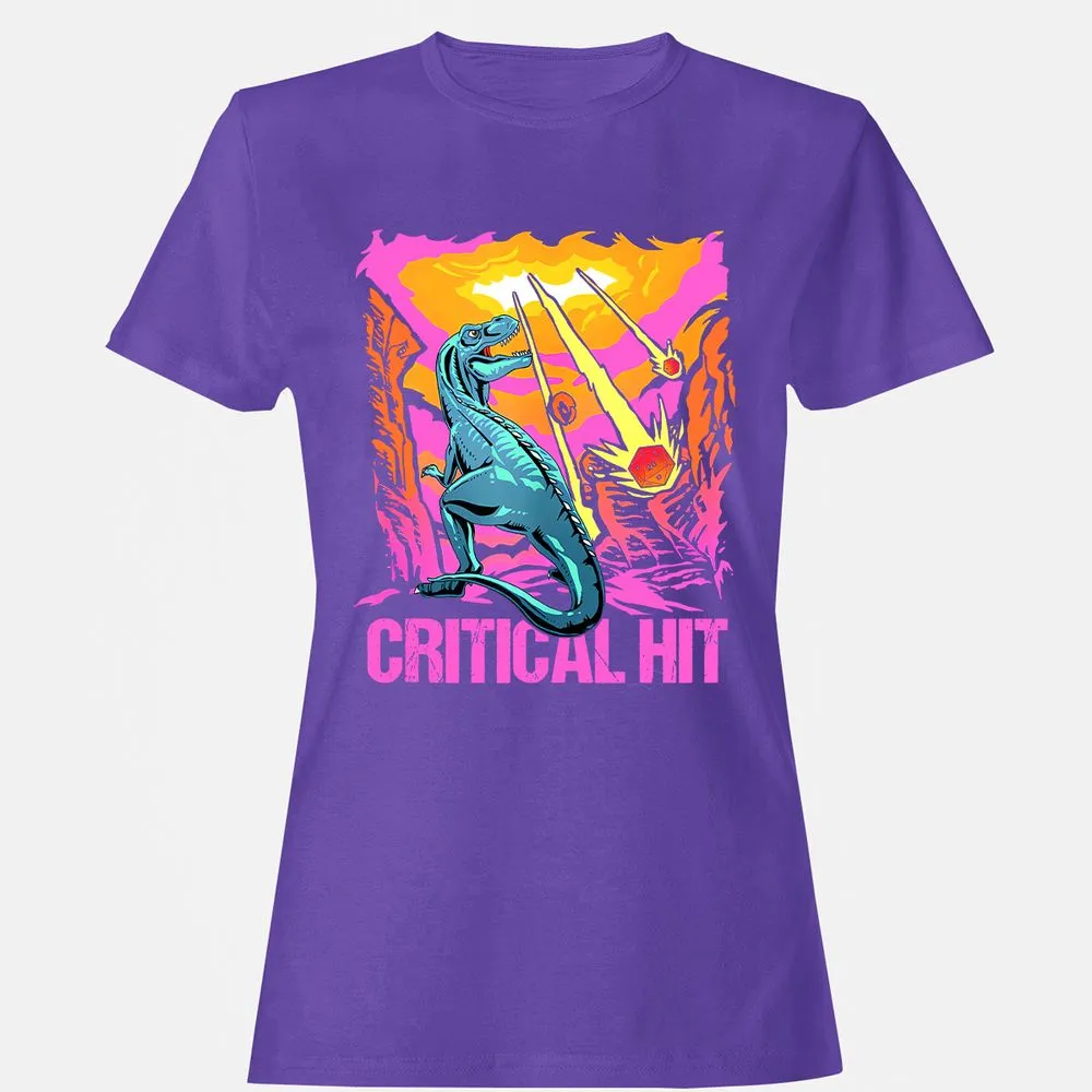 Dinosaur Critical Hit Women's T-Shirt - Purple - 12