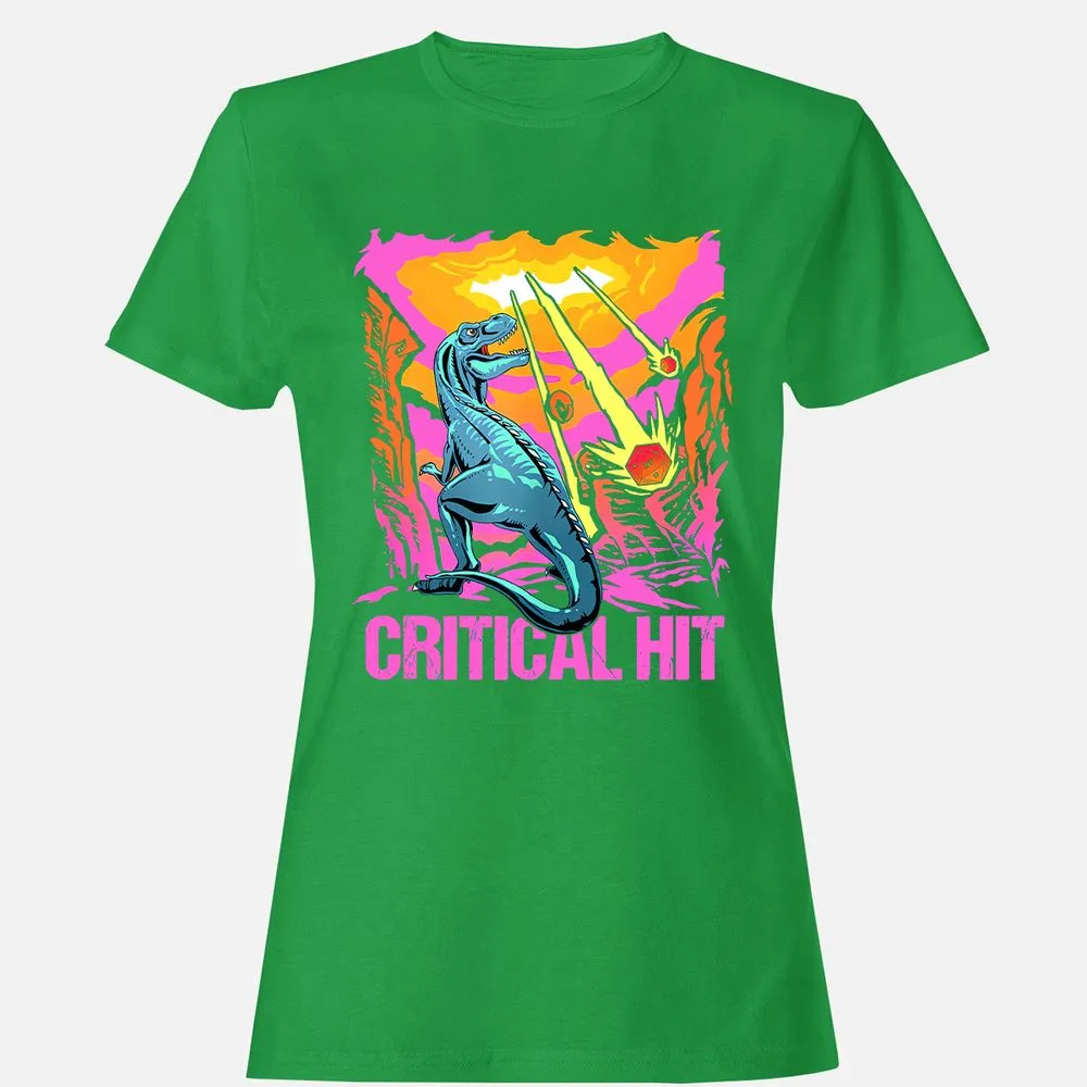 Dinosaur Critical Hit Women's T-Shirt - Irish Green - 7