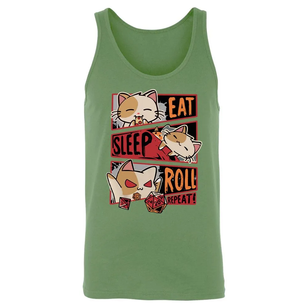 Eat Sleep Roll Repeat Unisex Jersey Tank - Leaf - 10