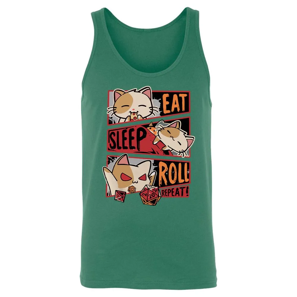 Eat Sleep Roll Repeat Unisex Jersey Tank - Kelly - 9