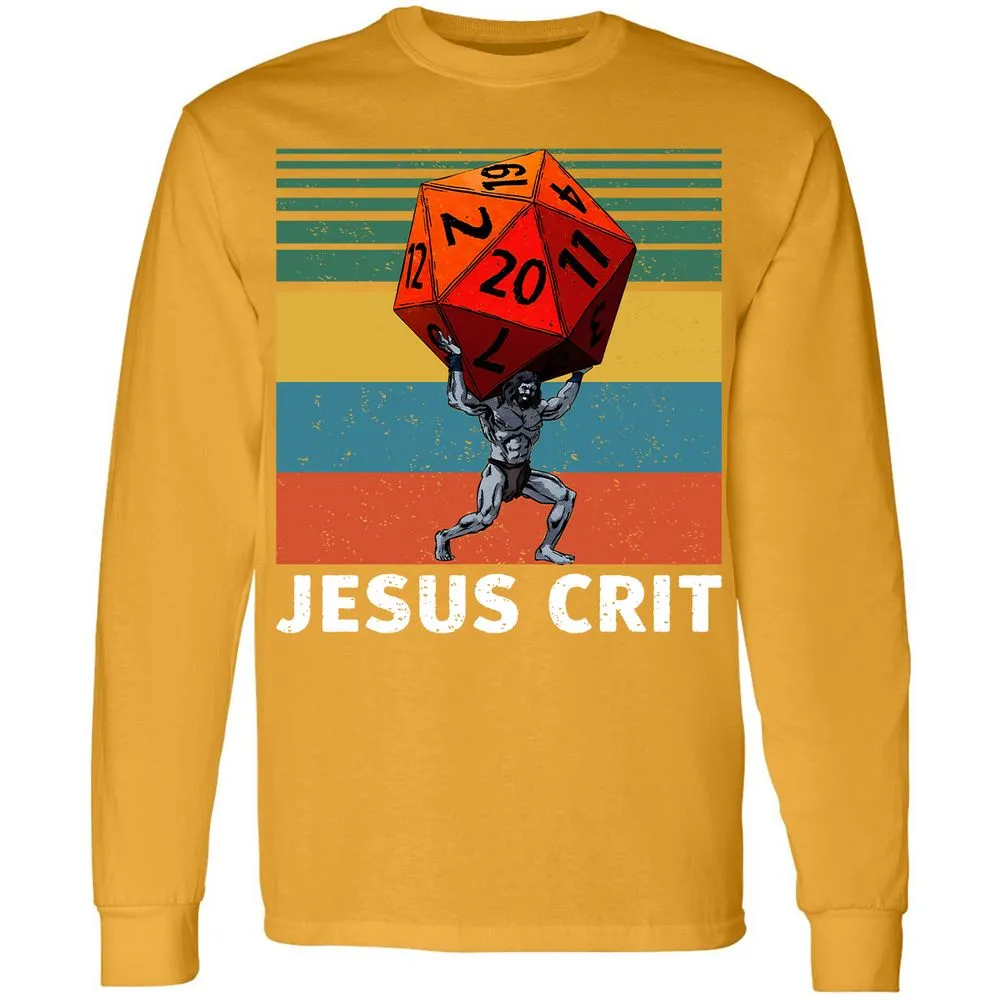 Jesus Crit Long Sleeve T-Shirt - Gold - 9