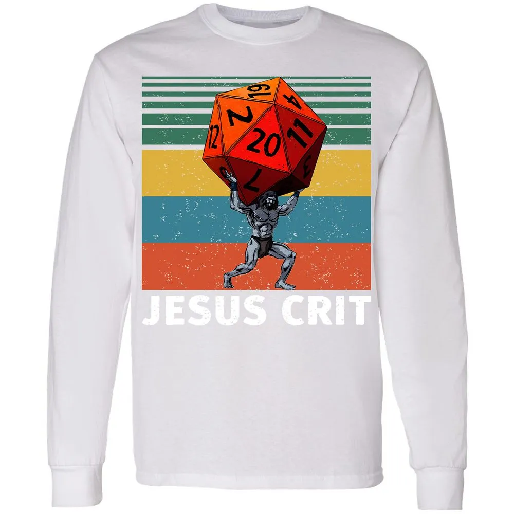 Jesus Crit Long Sleeve T-Shirt - White - 5