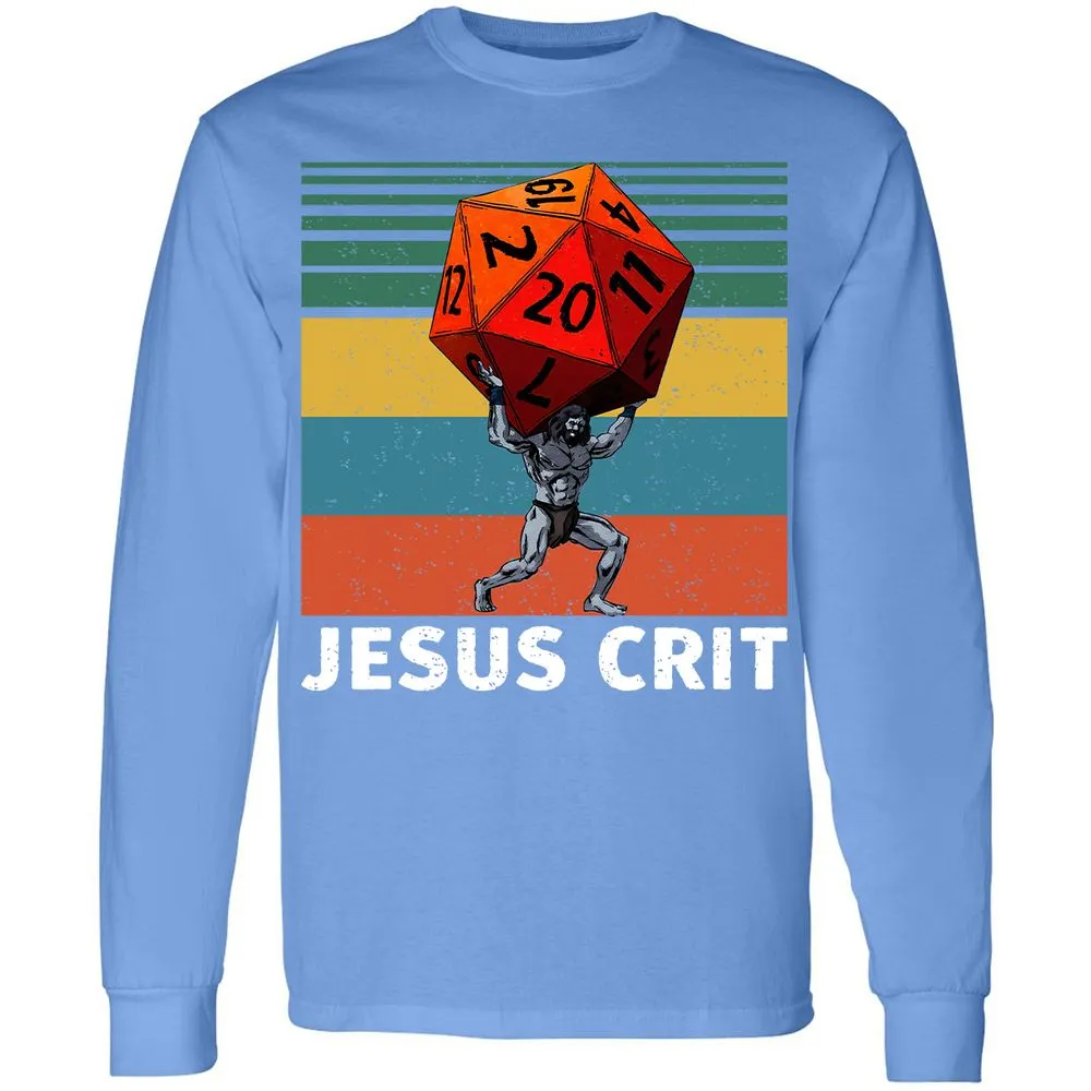Jesus Crit Long Sleeve T-Shirt - Carolina Blue - 12