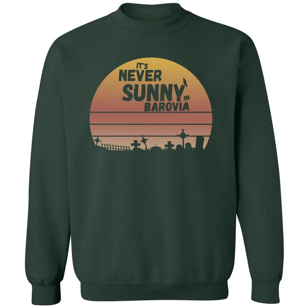 Vintage It's Never Sunny In Barovia Classic Unisex Sweatshirt - Forest Green - 4