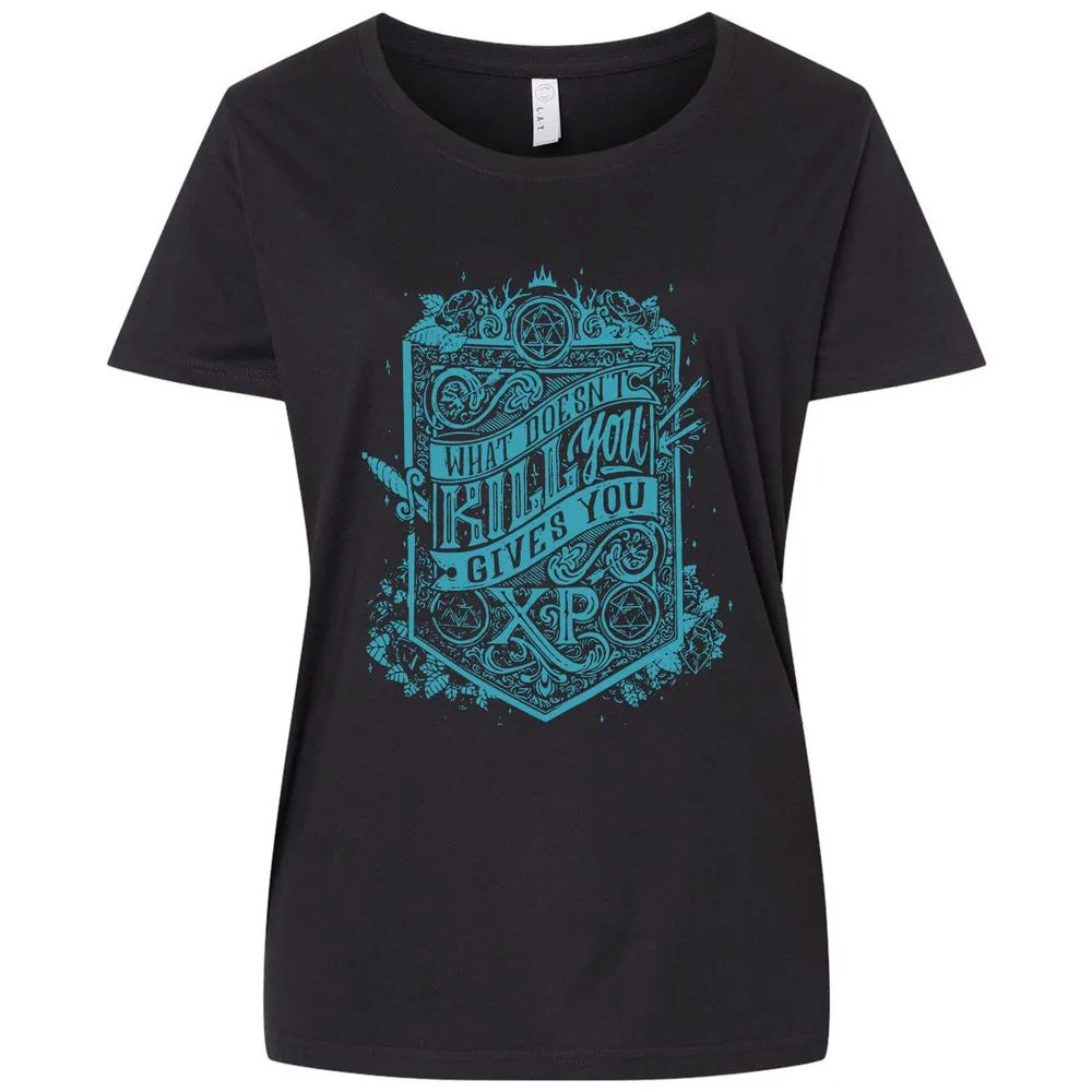 What Doesn't Kill You Gives You XP Ladies Curvy Jersey - Blended Black - 1