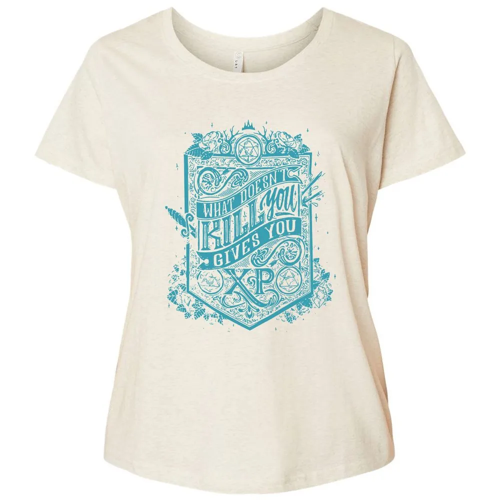 What Doesn't Kill You Gives You XP Ladies Curvy Jersey - Natural Heather - 8