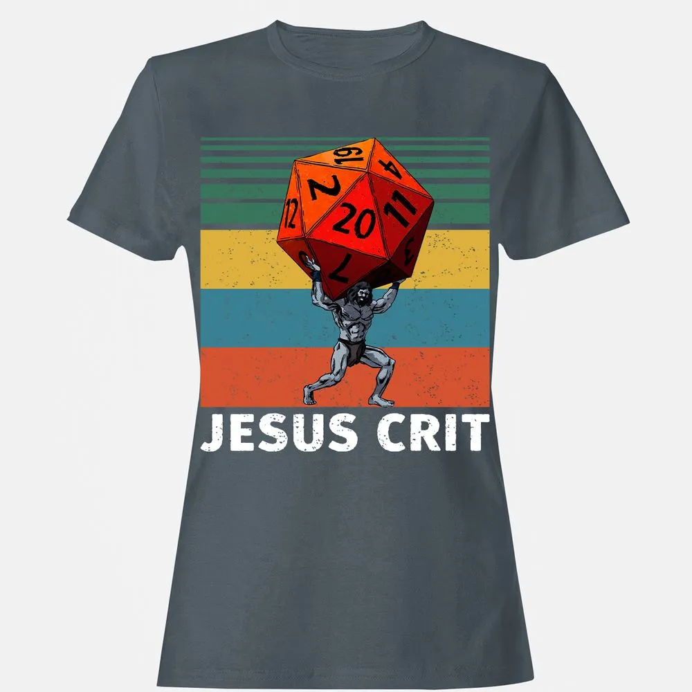 Jesus Crit Women's T-Shirt - Charcoal - 3