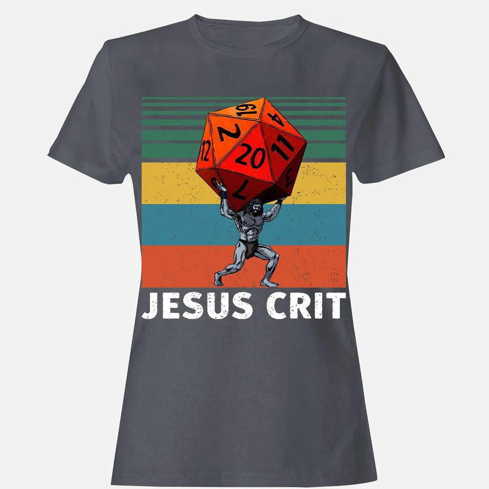Jesus Crit Women's T-Shirt - Dark Heather - 5