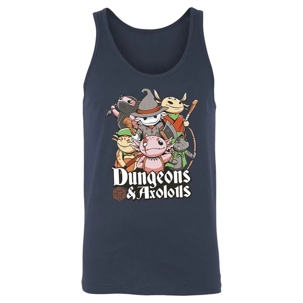 Dungeons And Axolotls Unisex Jersey Tank - Navy - 2