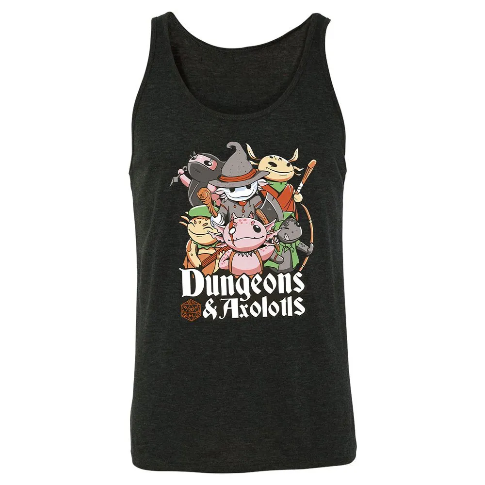 Dungeons And Axolotls Unisex Jersey Tank - Charcoal Black Triblend - 5