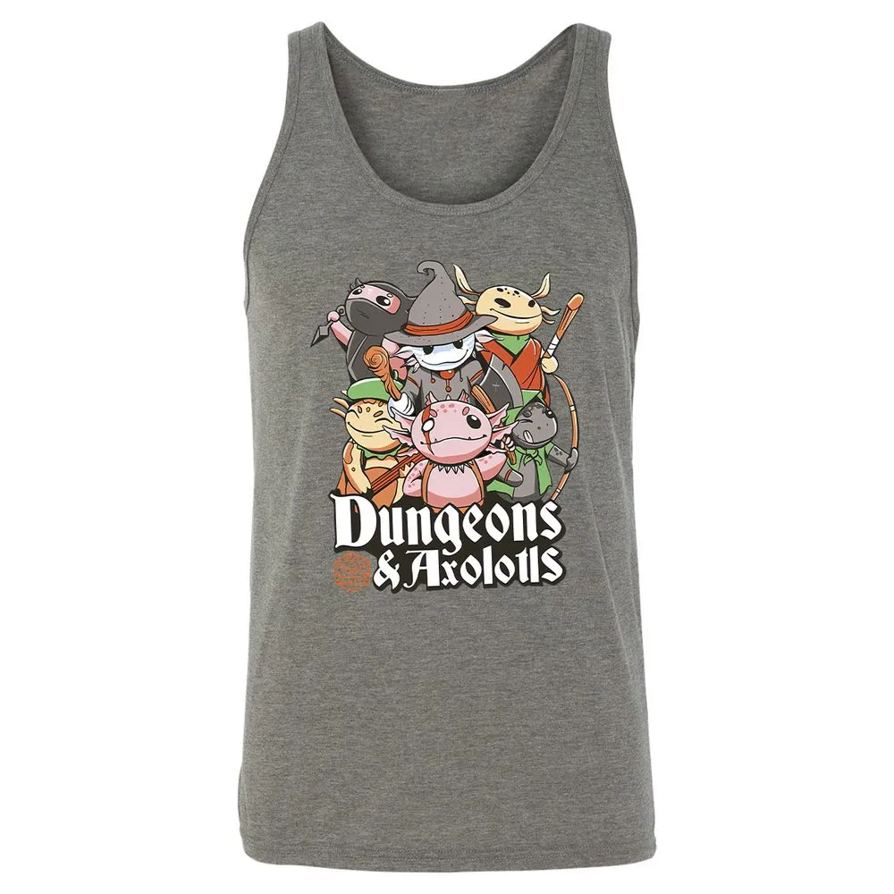 Dungeons And Axolotls Unisex Jersey Tank - Grey Triblend - 8