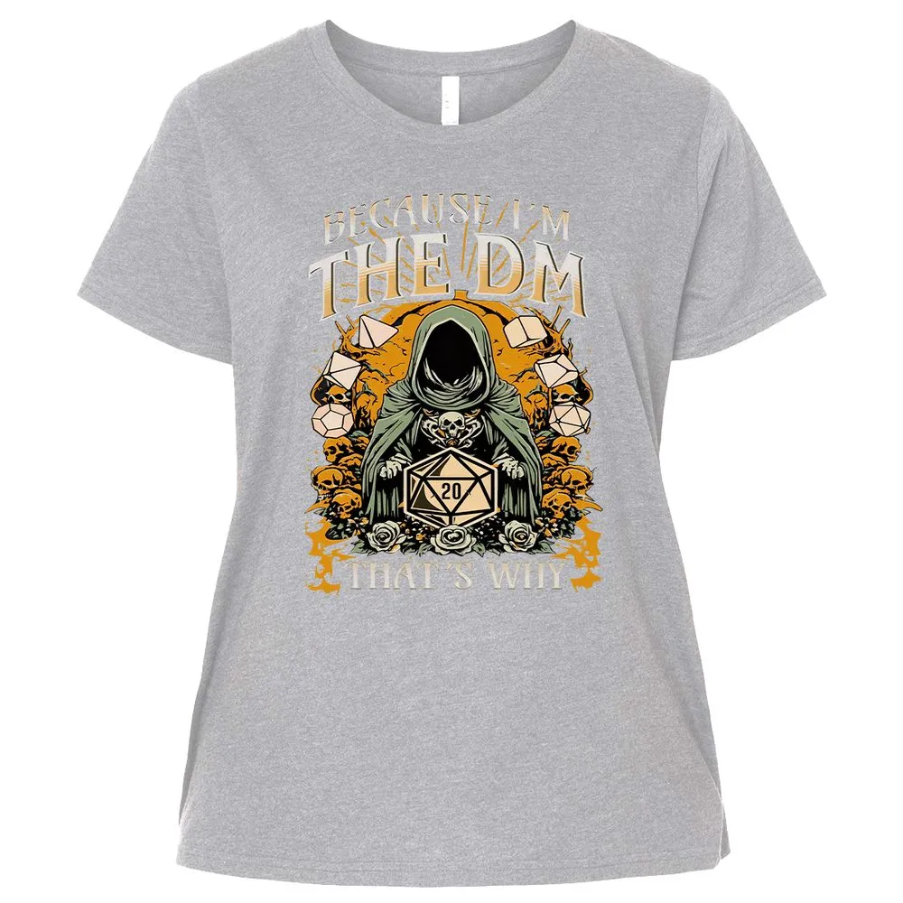 Because I'm DM That's Why Ladies Curvy Jersey - Heather - 3